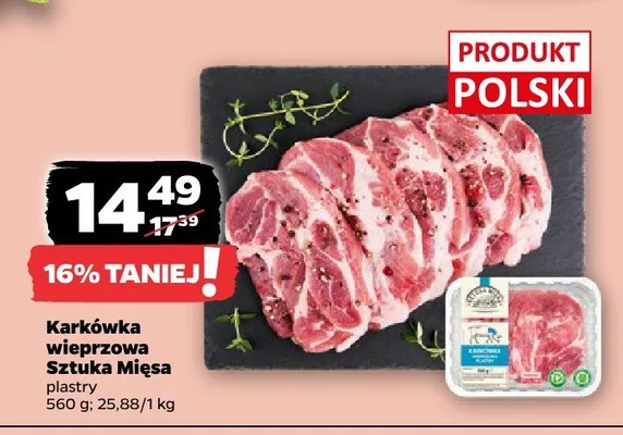 Karkówka wieprzowa Sztuka Mięsa plastry promocja w Netto