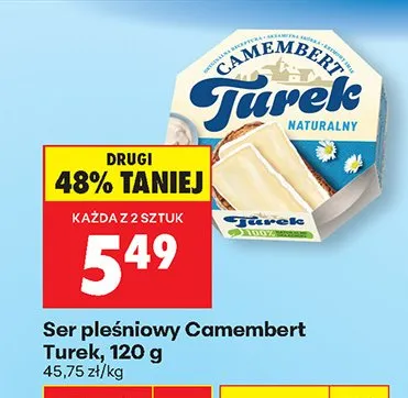 Ser pleśniowy Camembert naturalny promocja w Biedronka