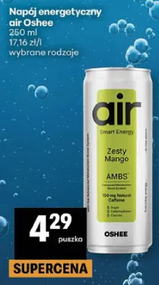Napój energetyczny air Oshee Zesty Mango promocja w Delikatesy Centrum