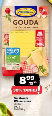 Ser Gouda Włoszczowa plastry promocja w Netto