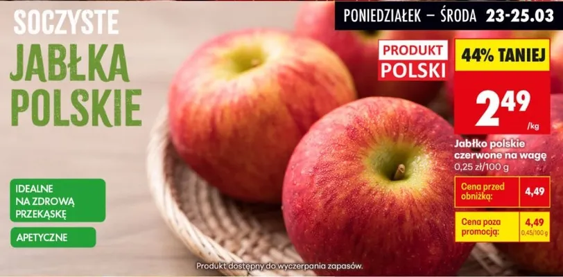 Jabłka polskie czerwone na wagę promocja w Biedronka