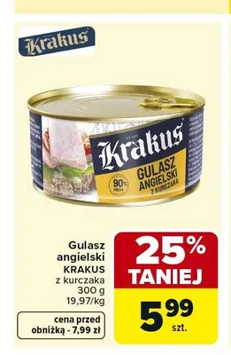 Gulasz angielski z kurczaka Krakus promocja w Carrefour Market