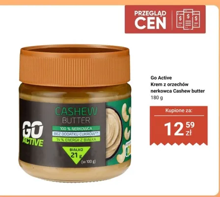 Krem z orzechów nerkowca Cashew butter Go Active promocja w Biedronka