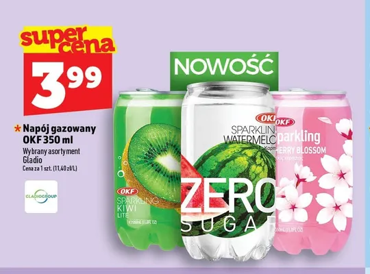 Napój gazowany OKF Sparkling Kiwi promocja w TOPAZ