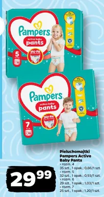 Pieluchomajtki Pampers Active Baby Pants rozm. 4 promocja w Netto