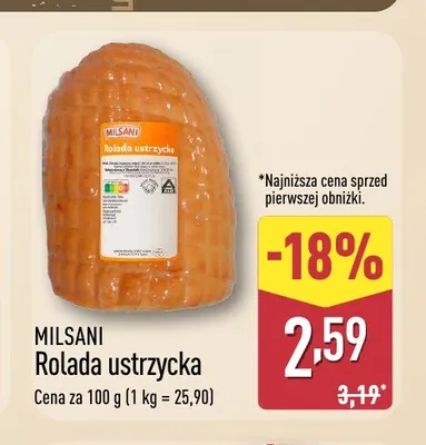 Rolada ustrzycka Milsani promocja w Aldi