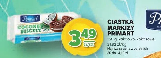 Ciastka maślane kakaowo-kokosowe Primart promocja w Stokrotka