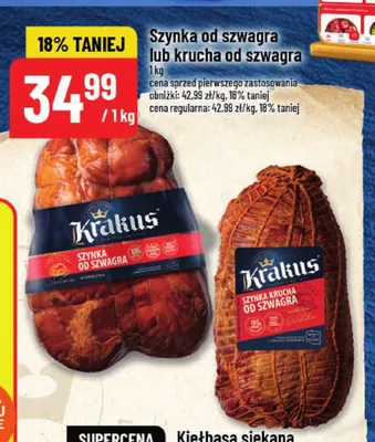 Szynka krucha od szwagra Krakus promocja w POLOmarket