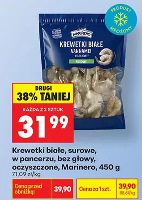 Krewetki białe, surowe, w pancerzu, bez głowy, oczyszczone promocja w Biedronka