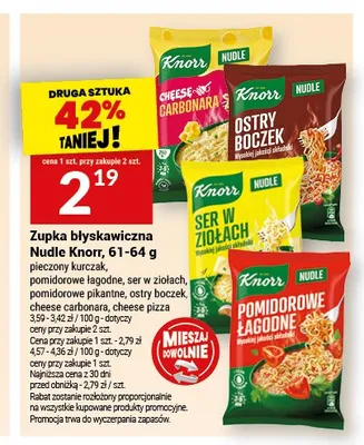 Zupka błyskawiczna Nudle pomidorowe pikantne Knorr promocja w Twój Market