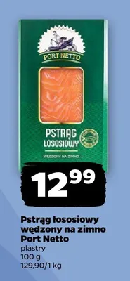 Pstrąg łososiowy wędzony na zimno Port Netto plastry promocja w Netto
