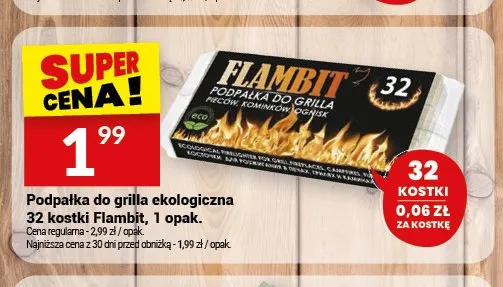 Podpałka do grilla ekologiczna 32 kostki Flambit promocja w Twój Market