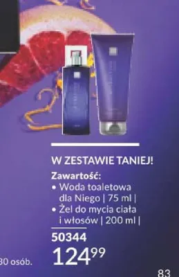 Woda toaletowa dla Niego + Żel do mycia ciała i włosów promocja w AVON