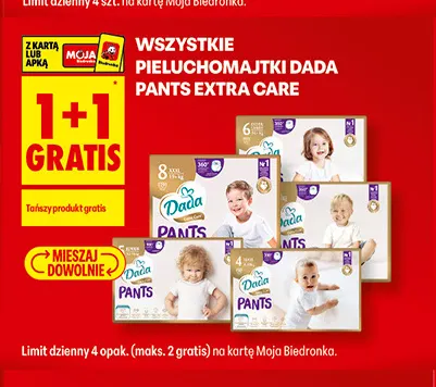 Pieluchomajtki Dada Pants Extra Care promocja w Biedronka