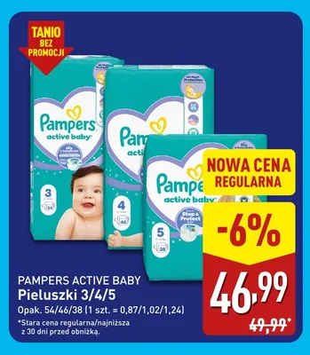 Pieluszki 5 Pampers Active Baby promocja w Aldi
