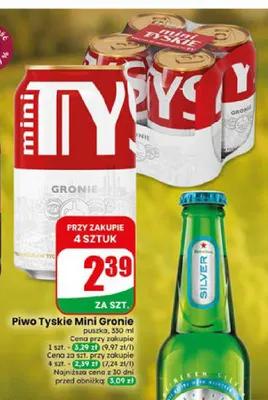 Piwo Tyskie Mini Gronie promocja w Dino