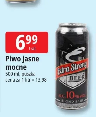 Piwo jasne mocne Extra Strong Beer promocja w Leclerc