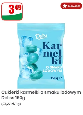 Cukierki karmelki o smaku lodowym Deliss promocja w Dino
