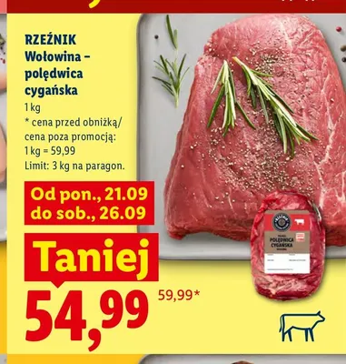 Wołowina polędwica cygańska Rzeźnik promocja w Lidl
