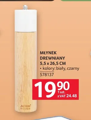 Młynek drewniany 5,5x26,5 cm Altom Design promocja w Selgros