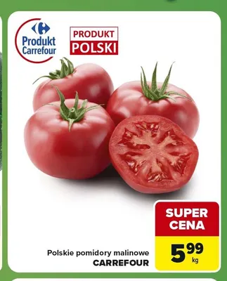 Pomidory malinowe Carrefour polskie promocja w Carrefour Express