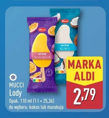 Lody sorbet marakuja Mucci promocja w Aldi