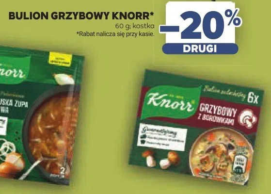 Bulion grzybowy Knorr kostka promocja w Stokrotka