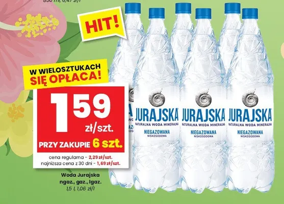 Woda Jurajska gazowana promocja w emma MARKET