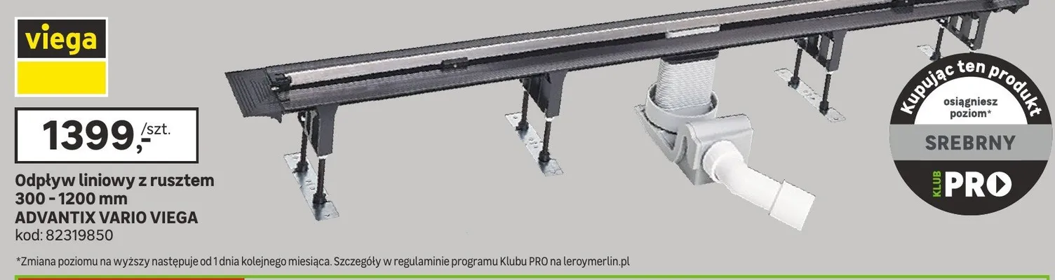 Odpływ liniowy z rusztem 300-1200mm Advantix Vario promocja w Leroy Merlin