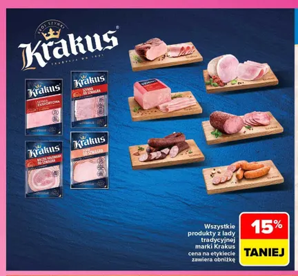Produkty z lady tradycyjnej Krakus promocja w Carrefour