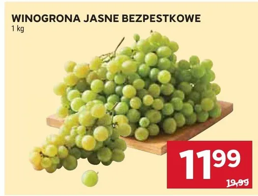 Winogrona jasne bezpestkowe promocja w Stokrotka