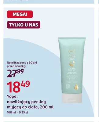 Nawilżający peeling myjący do ciała Yope promocja w Rossmann