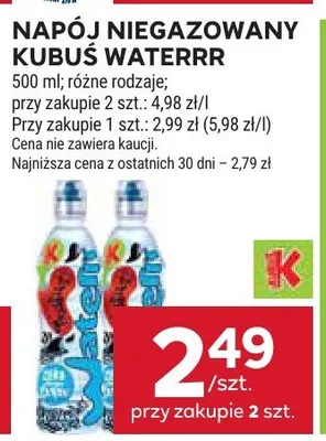 Napój niegazowany kubuś waterrr promocja w Stokrotka