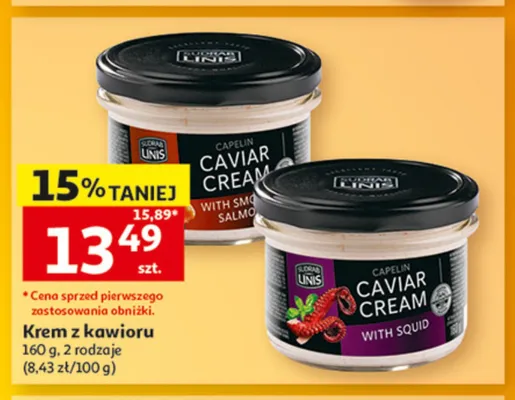 Krem z kawioru z kałamarnicą Sudrab Linis promocja w Auchan