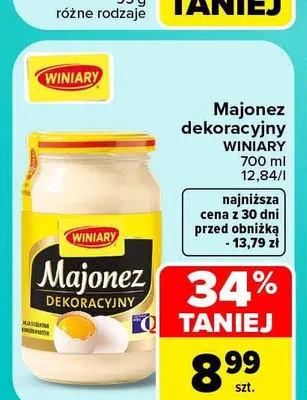 Majonez dekoracyjny Winiary promocja w Carrefour Market