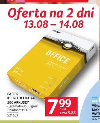 Papier ksero Office A4 500 arkuszy promocja w Selgros