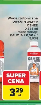 Woda izotoniczna Vitamin Water Oshee Strawberry promocja w Carrefour