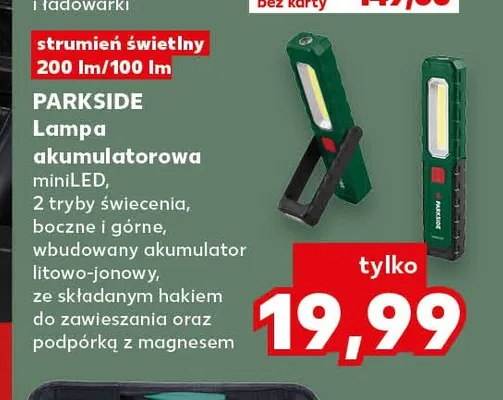 Lampa akumulatorowa miniLED Parkside promocja w Kaufland