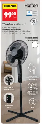 Wentylator podłogowy Hoffen promocja w Biedronka