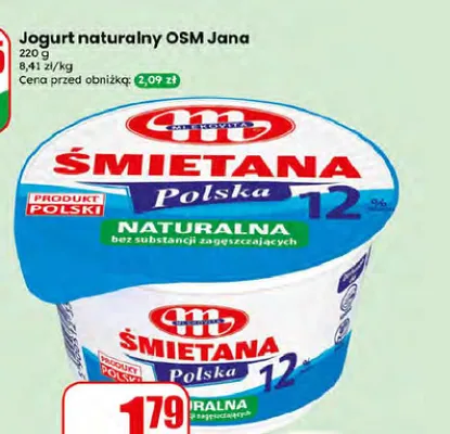 Śmietana 12% Polska Mlekovita promocja w Dino
