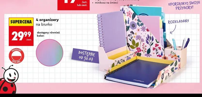 Organizery na biurko Kayet 4-pak promocja w Biedronka