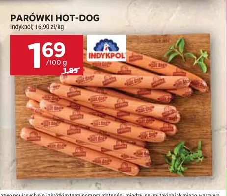 Parówki hot-dog Indykpol promocja w Stokrotka