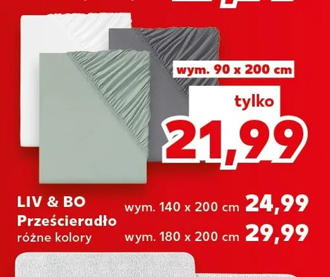 Prześcieradło Liv & Bo 140x200 cm promocja w Kaufland
