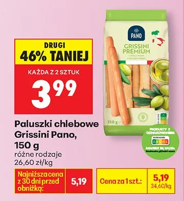 Paluszki chlebowe Grissini różne rodzaje promocja w Biedronka