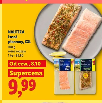 Łosoś pieczony XXL klasyczny Nautica promocja w Lidl