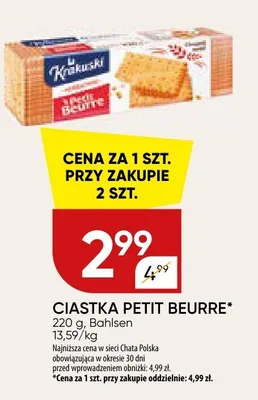 Ciastka Petit Beurre promocja w Chata Polska