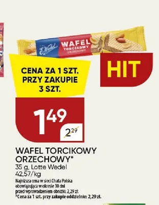 Wafel Torcikowy Orzechowy E.Wedel promocja w Chata Polska