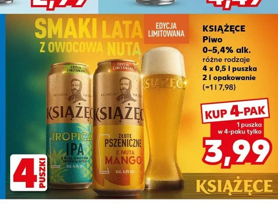 Piwo Książęce Złote Pszeniczne 4-pak promocja w Kaufland
