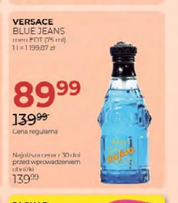 Woda toaletowa Versace Blue Jeans promocja w Drogerie Jawa
