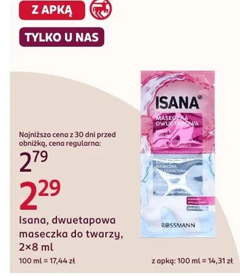 Dwuwarstwowa maseczka do twarzy promocja w Rossmann
